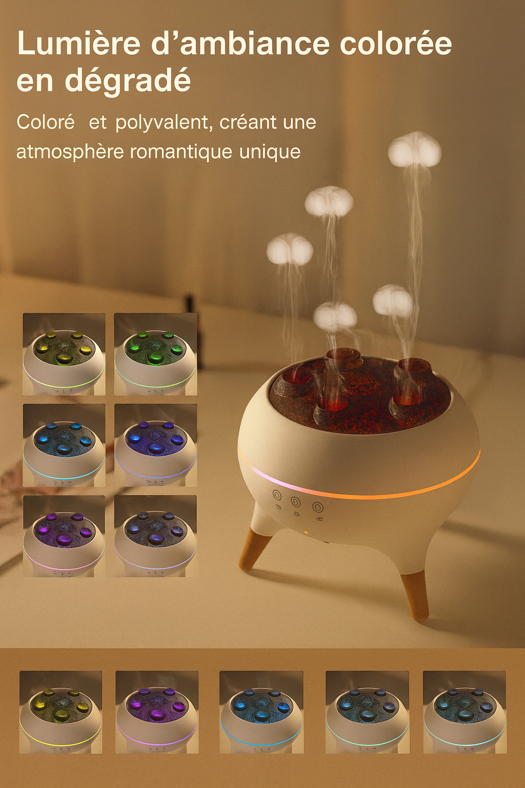 JellyGlow- Humidificateur méduse & Diffuseur d'Aromathérapie