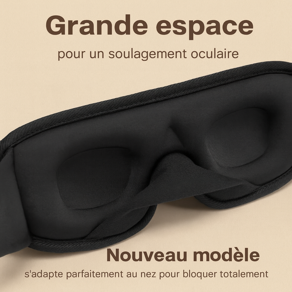Masque de sommeil 3D Zenivia- Repos Profond & Zéro Pression